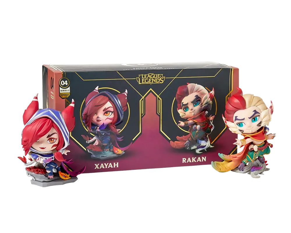 Figura Duo Xayah & Rakan ORIGINALES League of legends - Imagen 3