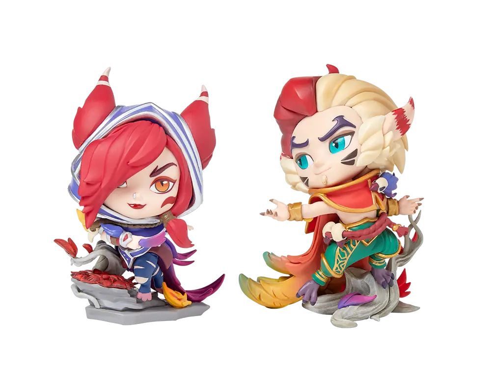 Figura Duo Xayah & Rakan ORIGINALES League of legends