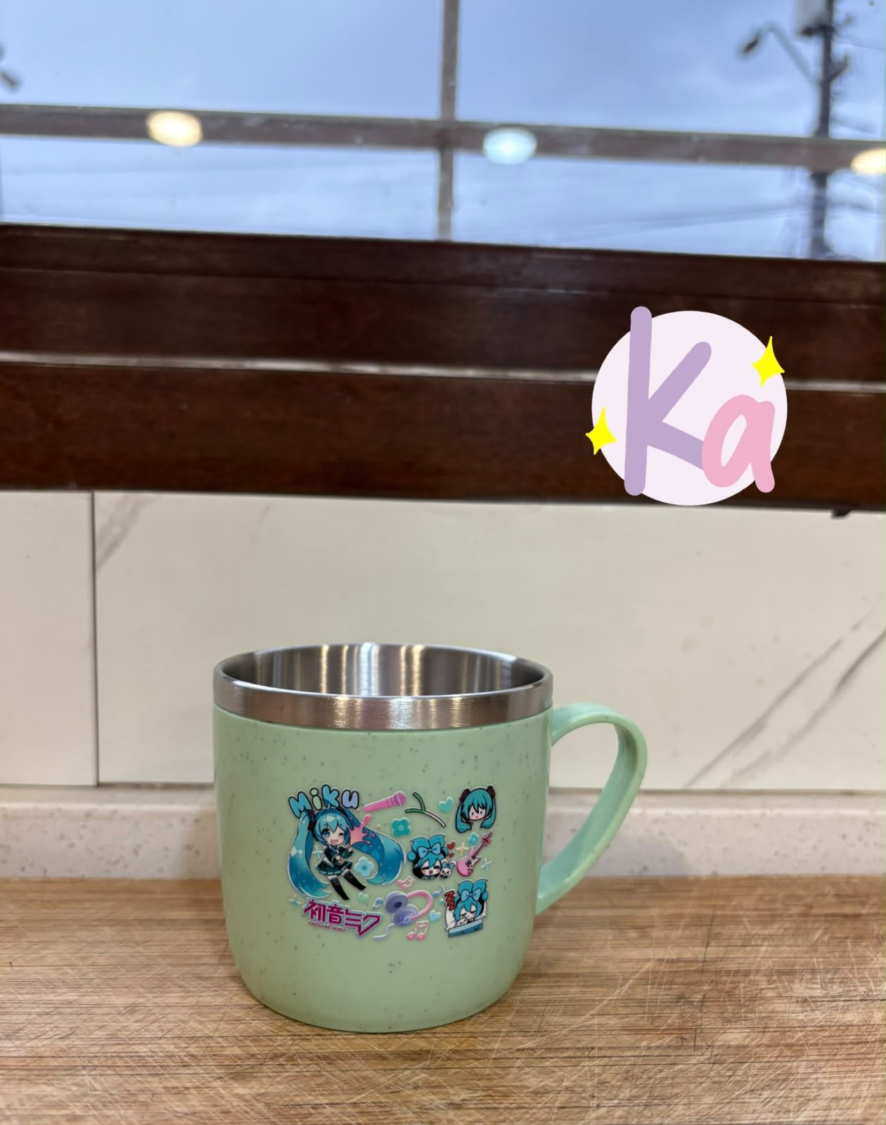 Taza Hatsune Miku Acero Inoxidable Verde