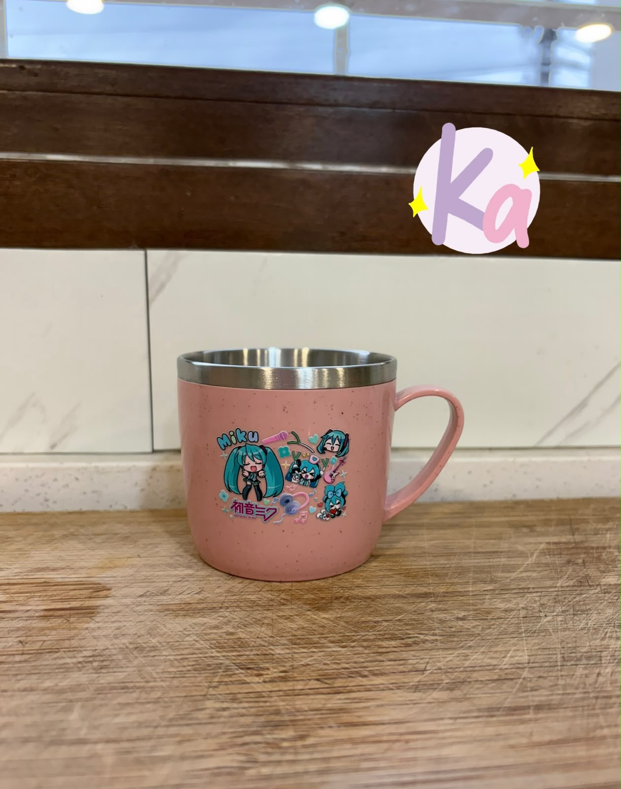 Taza Hatsune Miku Acero Inoxidable Rosa